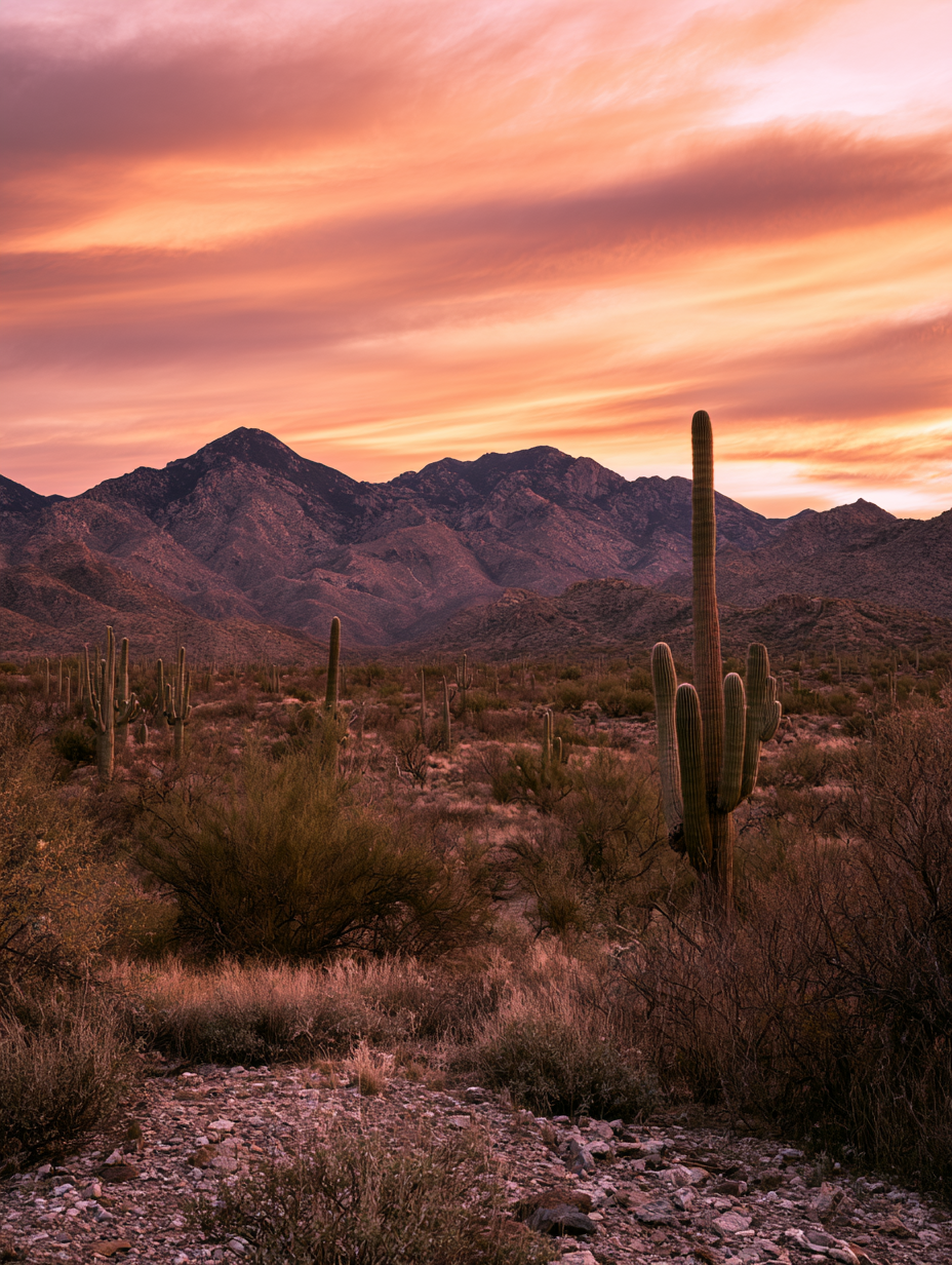 Corshelle Realty — Sonoran desert land at sunset