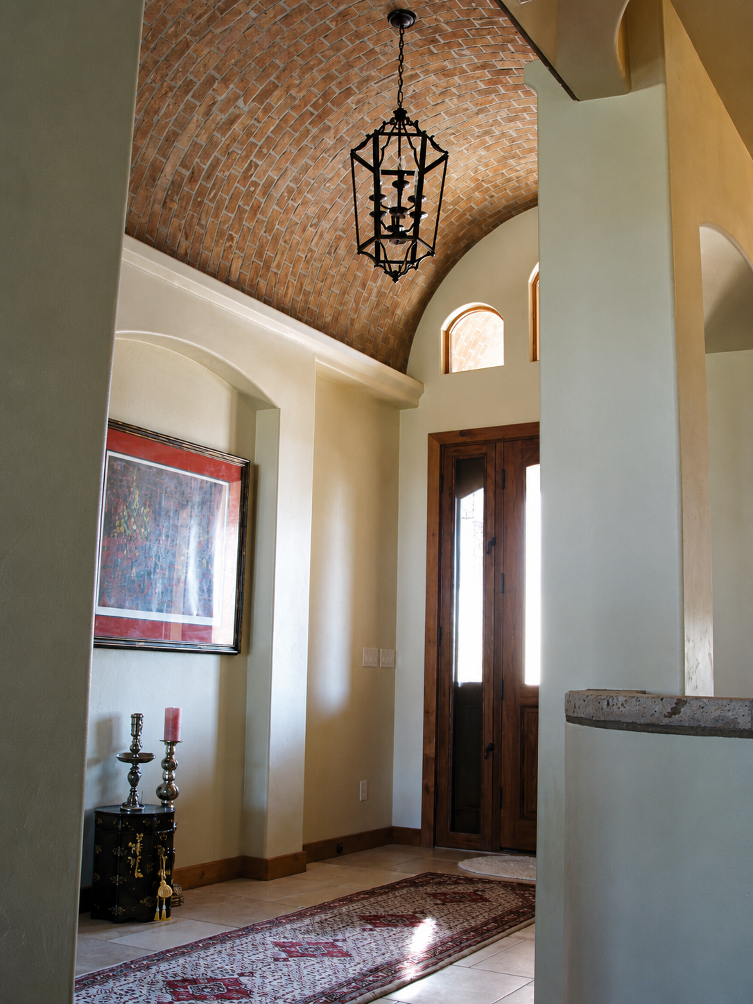 Front door with stone detail